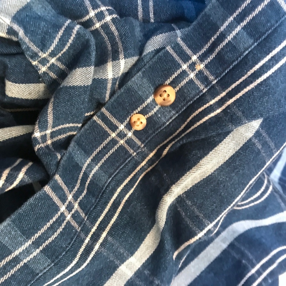 Mens Heavyweight Sun River Button Down Shirt Large. Plaid Pattern, blues.... EUC - Picture 7 of 9